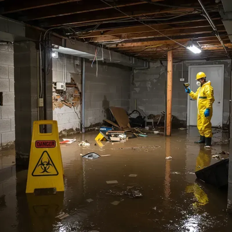 Flooded Basement Electrical Hazard in Grand Coulee, WA Property